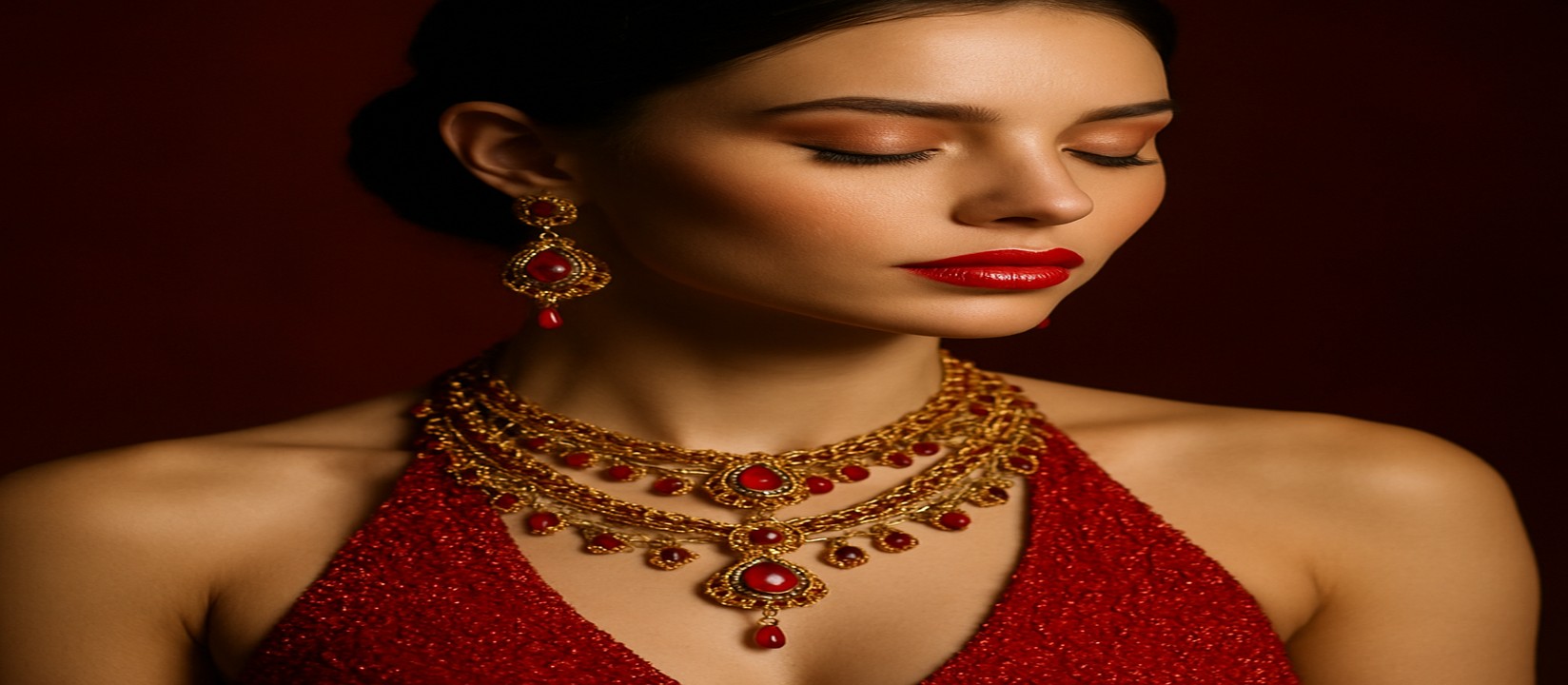 3999bit গেমিং প্ল্যাটফর্ম টেবিলে লাল পোশাকে সজ্জিত এক নারী ডিলার